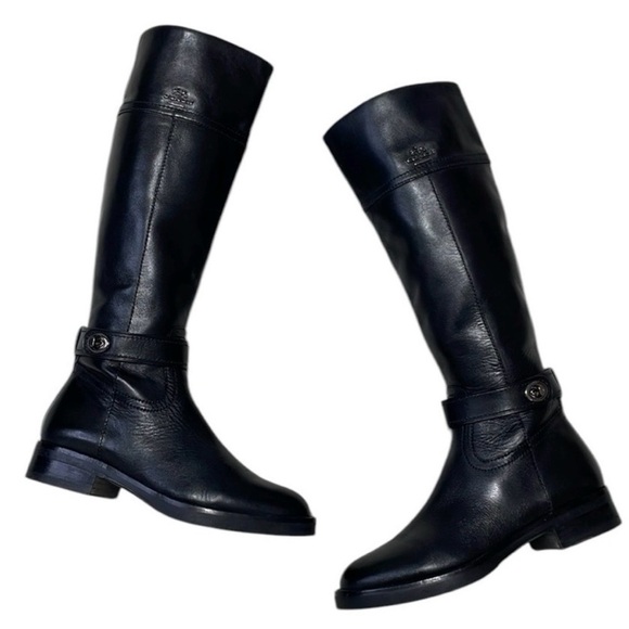 Coach Black Leather Ankle Boots - Picture 5 of 16